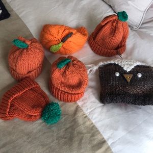 Hand Knit Pumpkin Hats